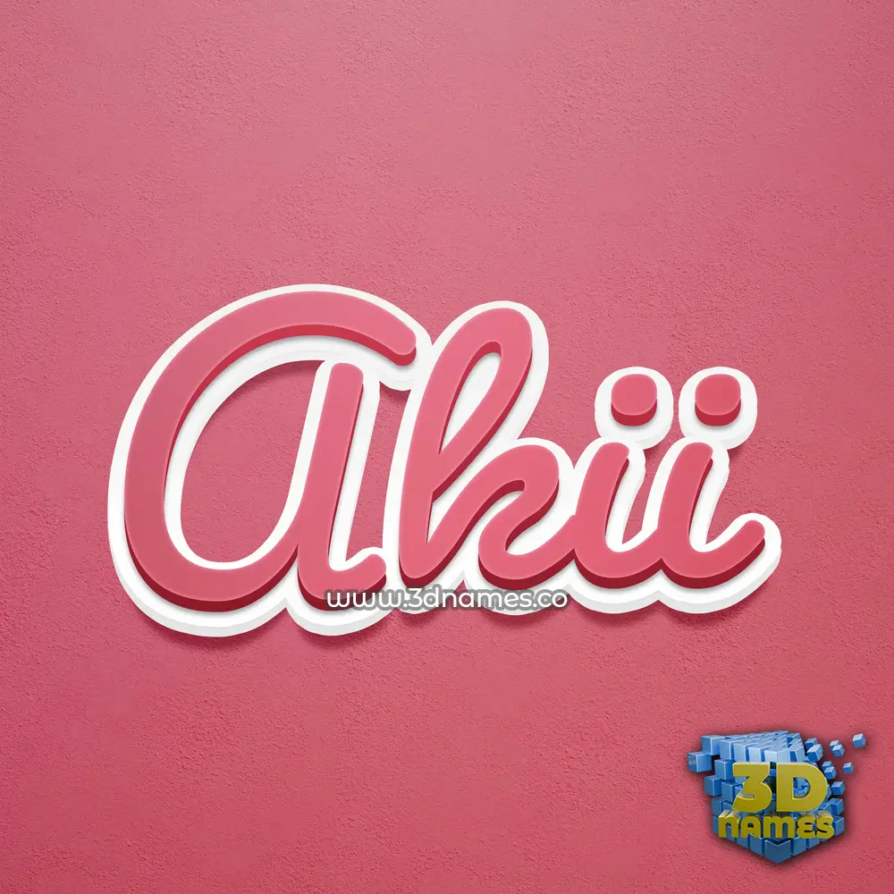 akii in Red Scribble style - 3D name wallpaper