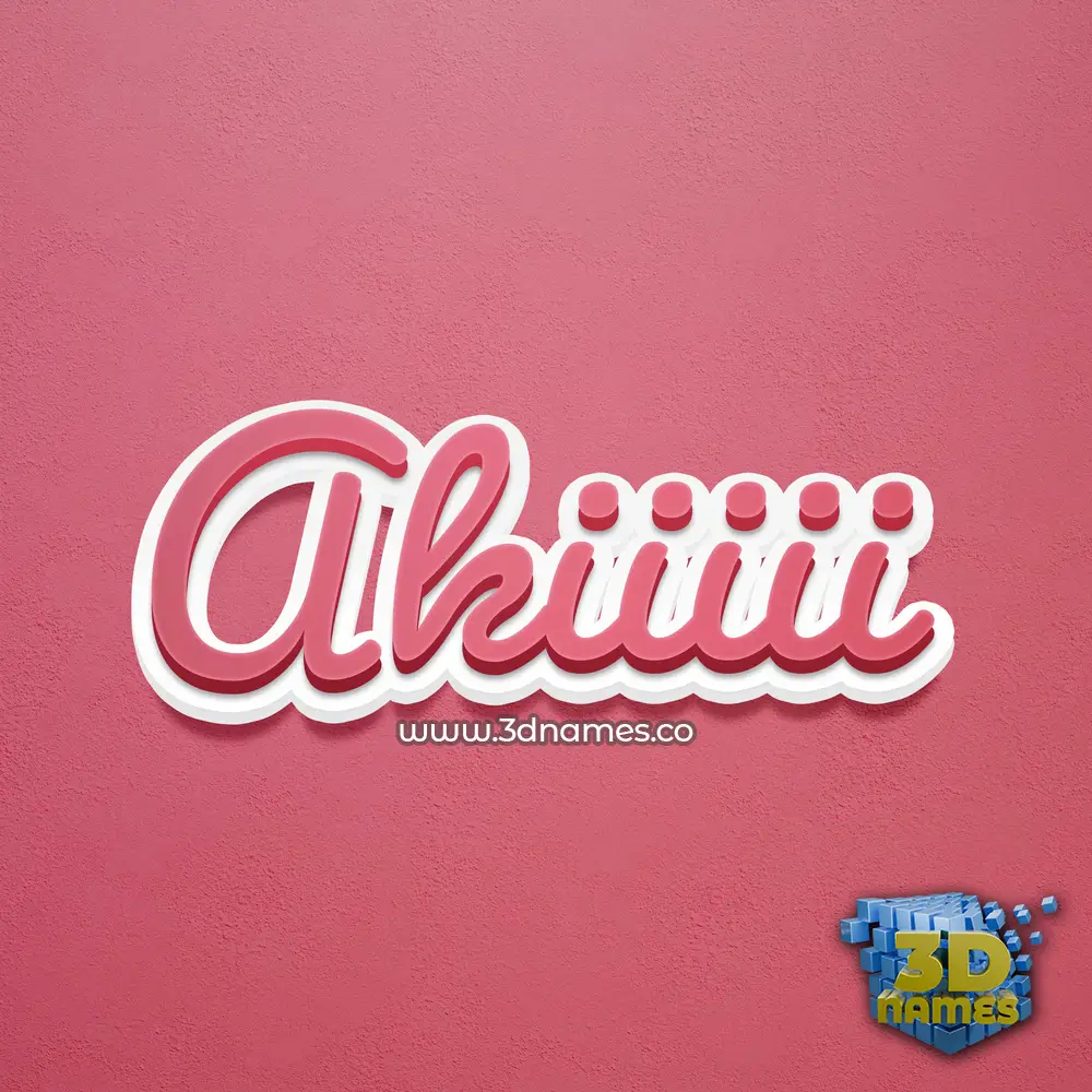 akiiiii in Red Scribble style - 3D name wallpaper