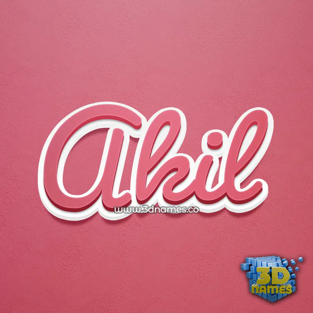 akil in Red Scribble style - 3D name wallpaper