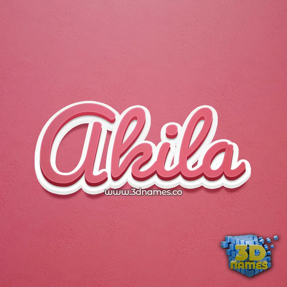 akila in Red Scribble style - 3D name wallpaper