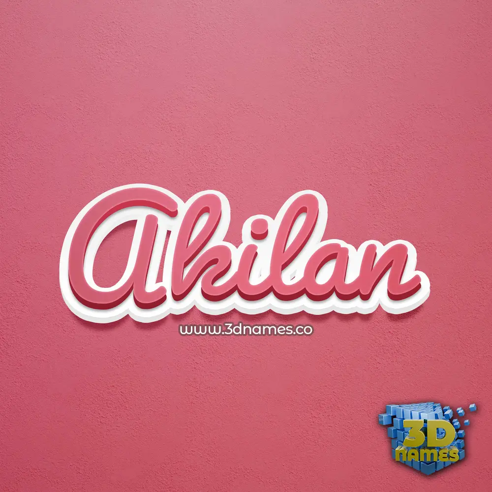 akilan in Red Scribble style - 3D name wallpaper