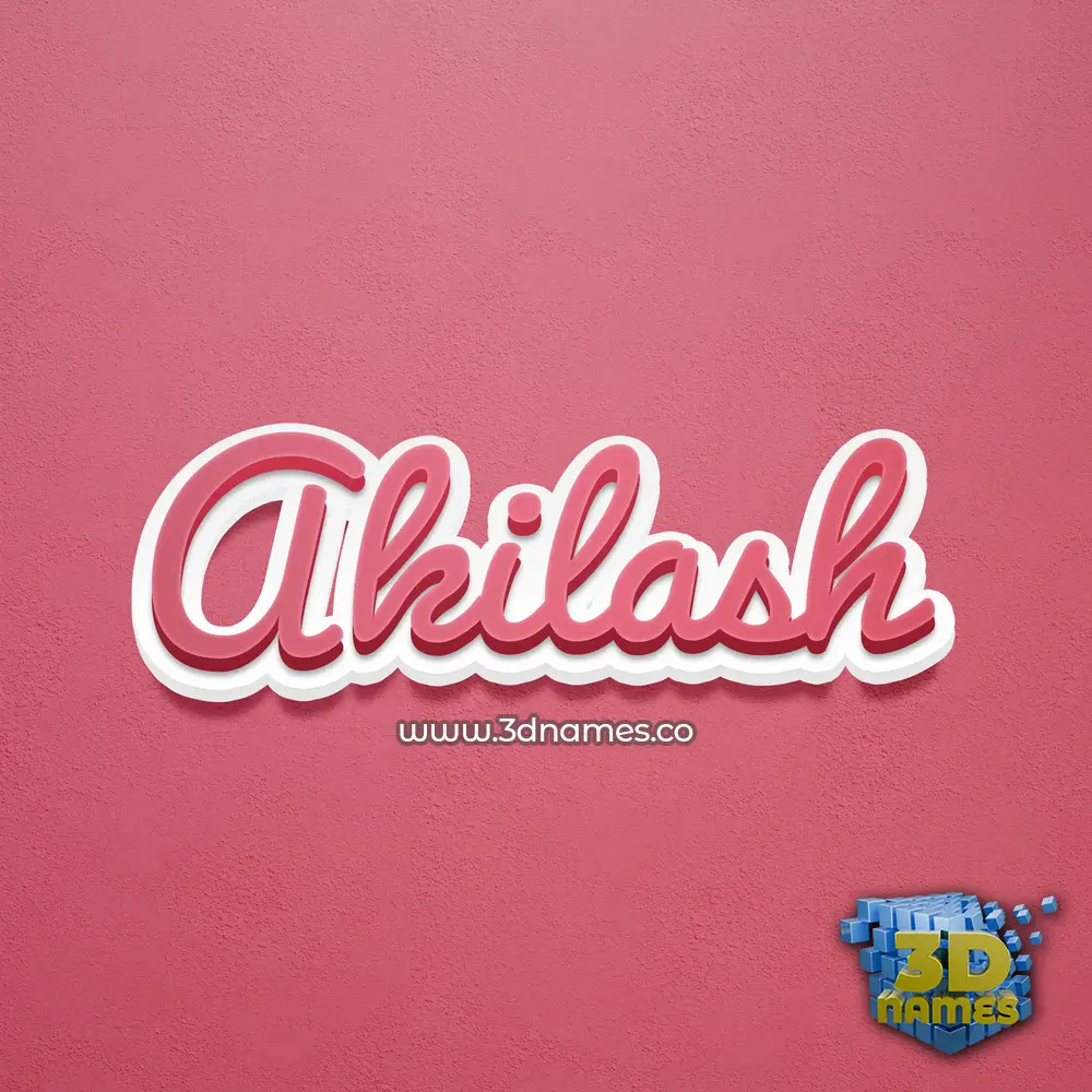 akilash in Red Scribble style - 3D name wallpaper