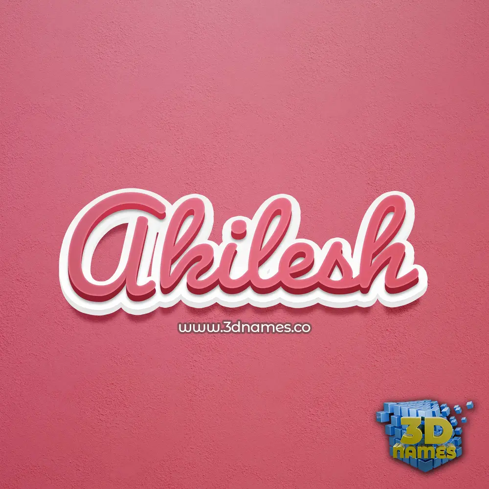 akilesh in Red Scribble style - 3D name wallpaper