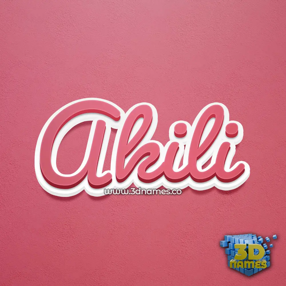 akili in Red Scribble style - 3D name wallpaper