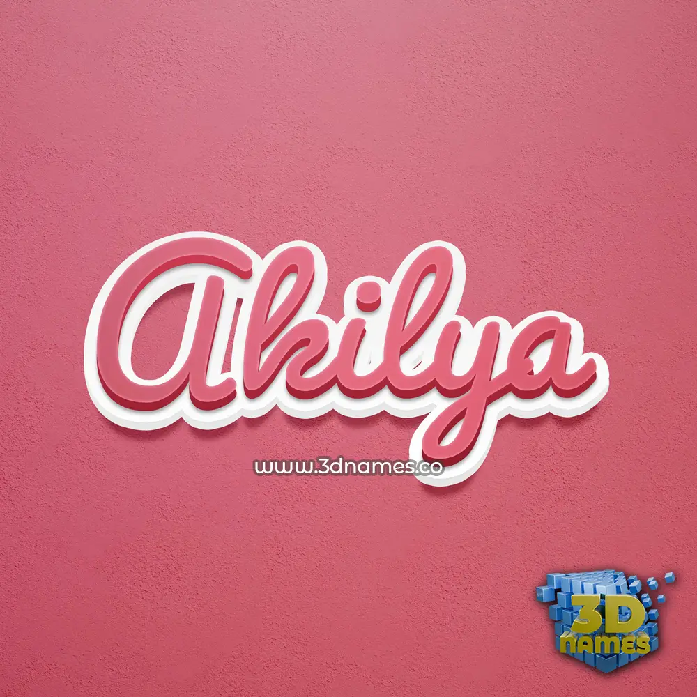 akilya in Red Scribble style - 3D name wallpaper