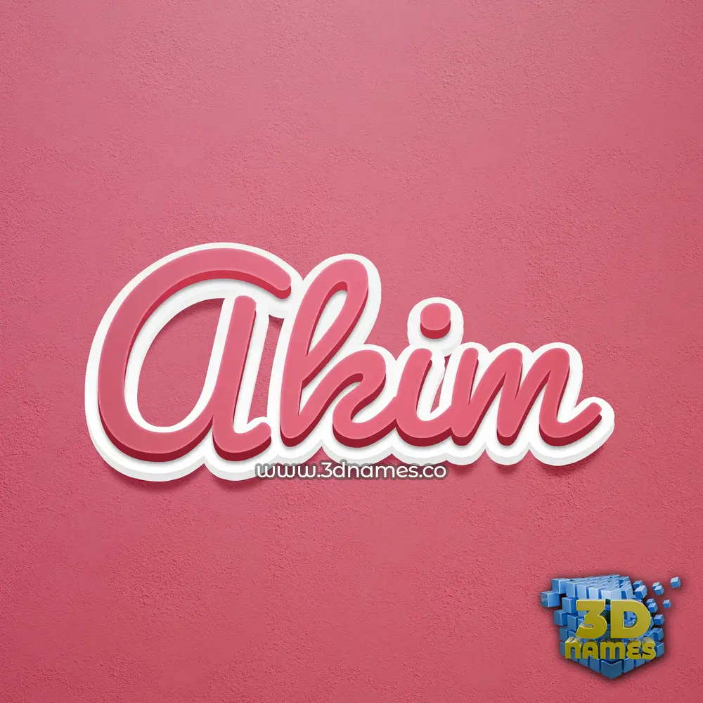 akim in Red Scribble style - 3D name wallpaper