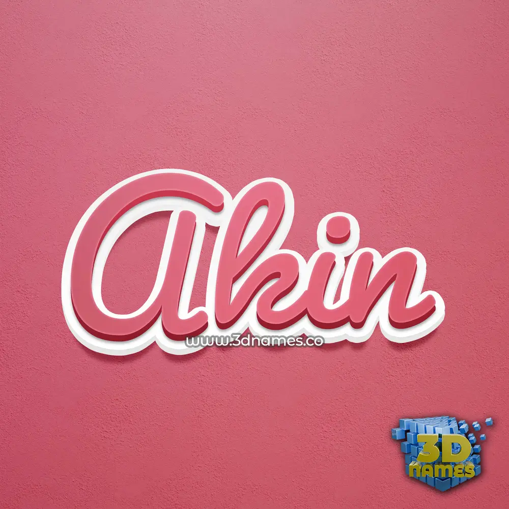 akin in Red Scribble style - 3D name wallpaper