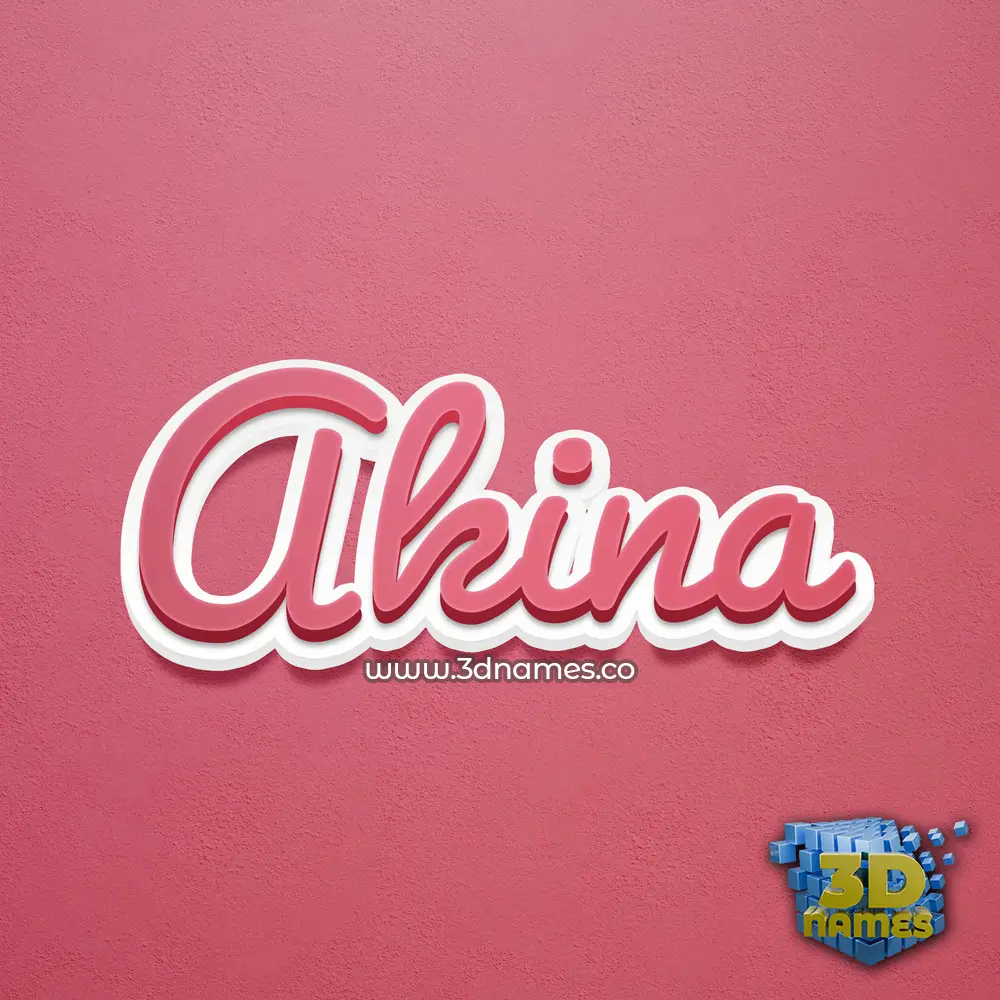 akina in Red Scribble style - 3D name wallpaper