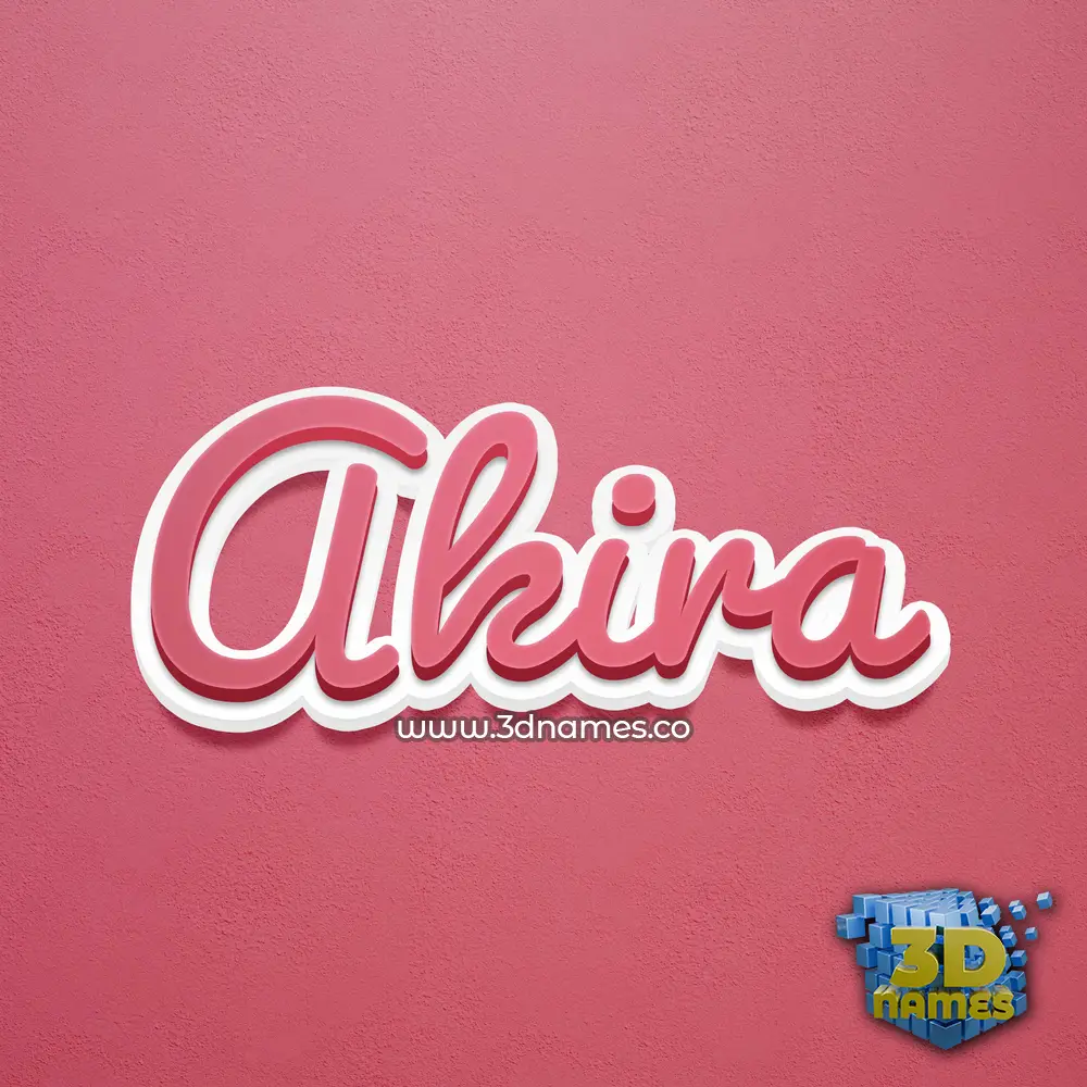 akira in Red Scribble style - 3D name wallpaper