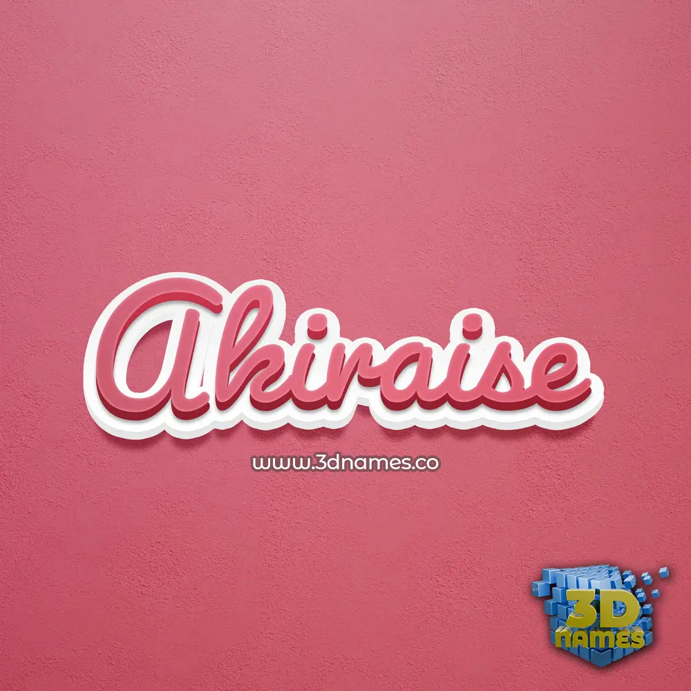 akiraise in Red Scribble style - 3D name wallpaper