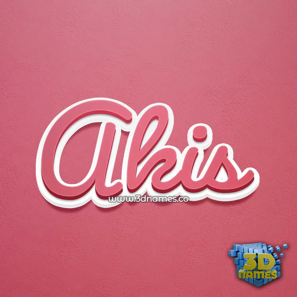 akis in Red Scribble style - 3D name wallpaper