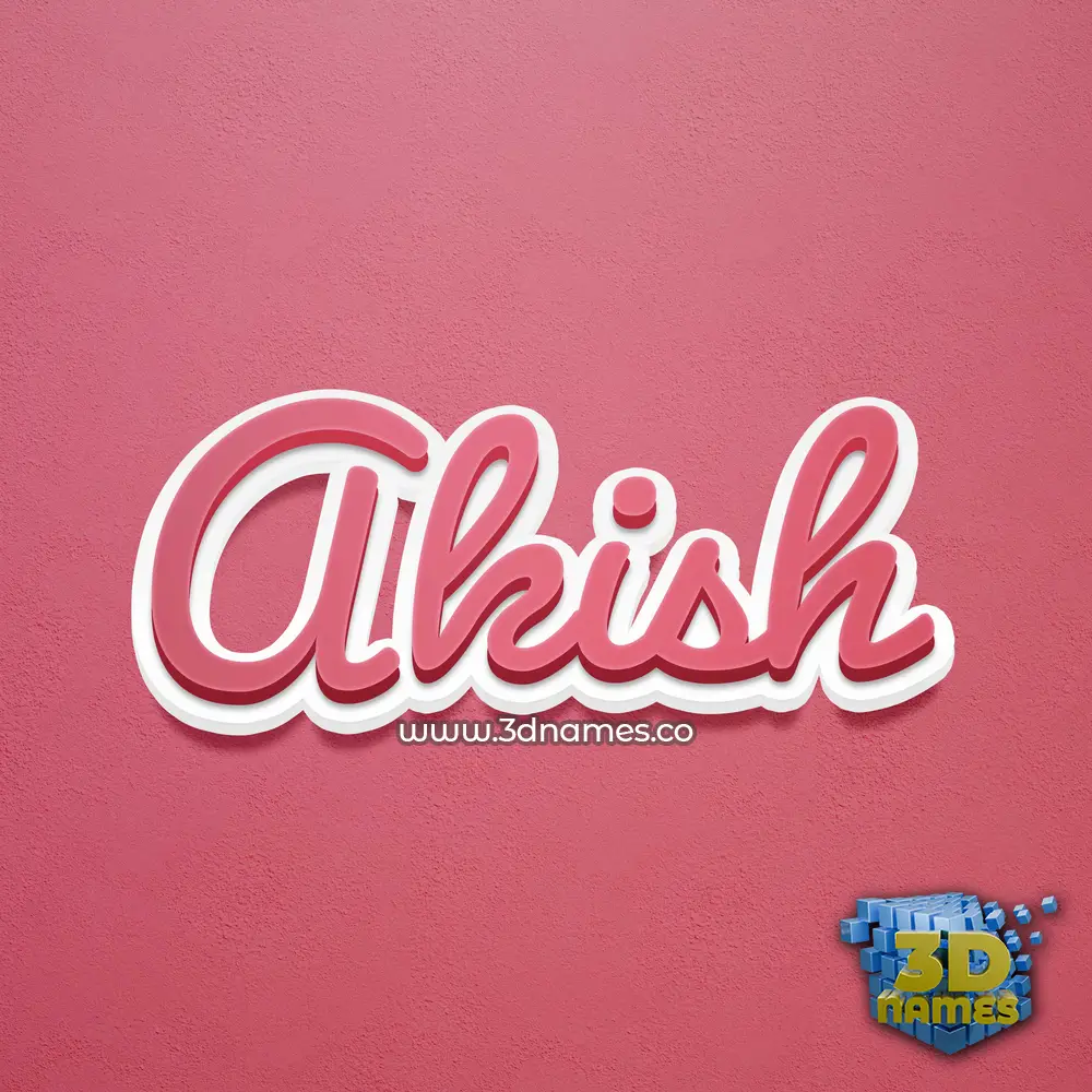akish in Red Scribble style - 3D name wallpaper