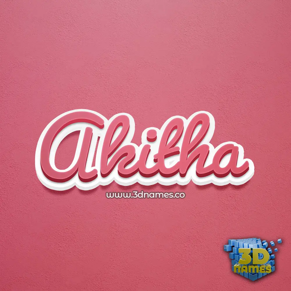 akitha in Red Scribble style - 3D name wallpaper