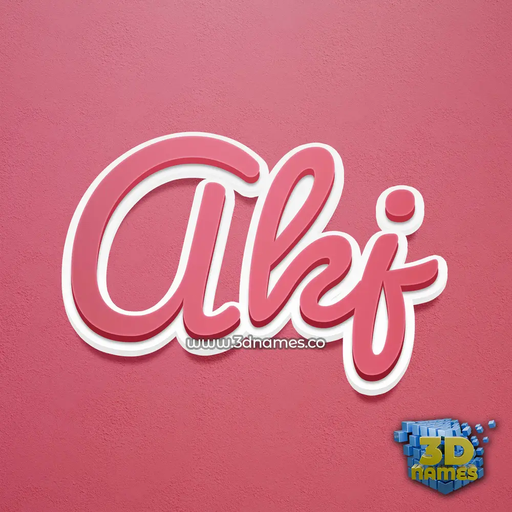 akj in Red Scribble style - 3D name wallpaper