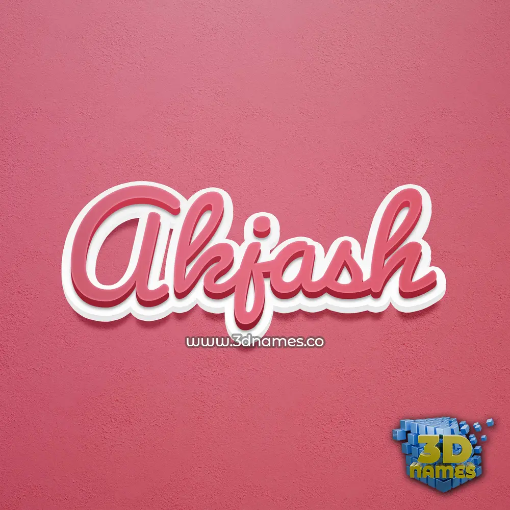 akjash in Red Scribble style - 3D name wallpaper