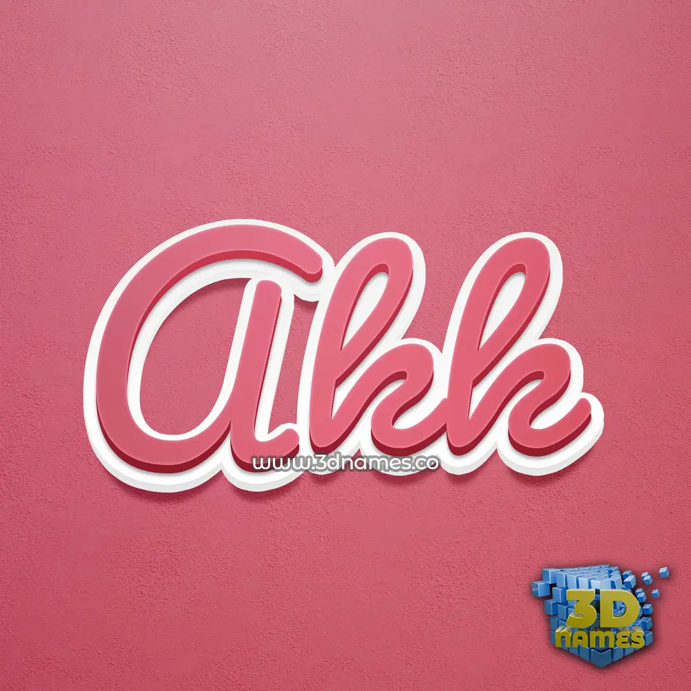 akk in Red Scribble style - 3D name wallpaper