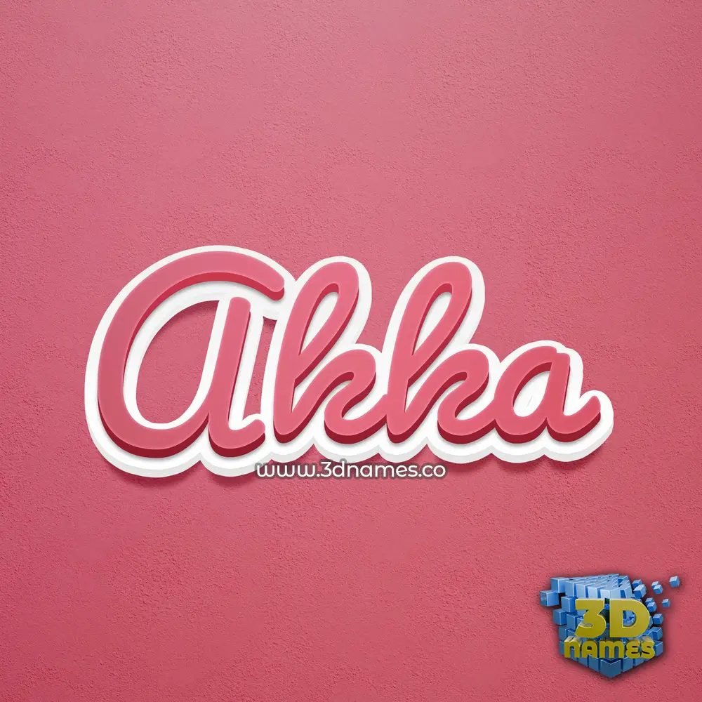 akka in Red Scribble style - 3D name wallpaper