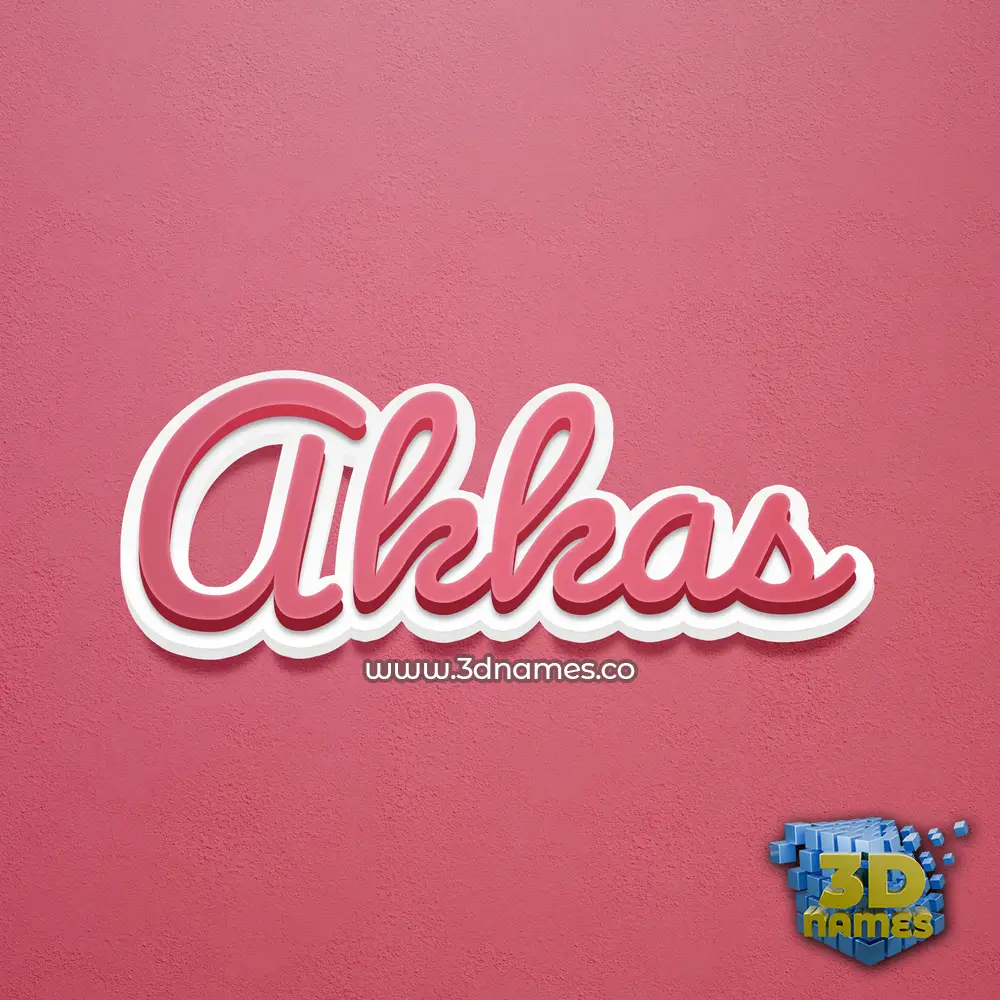 akkas in Red Scribble style - 3D name wallpaper
