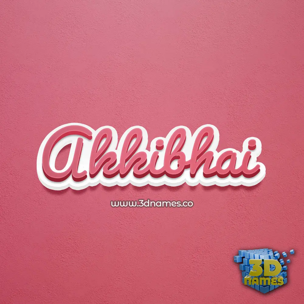 akkibhai in Red Scribble style - 3D name wallpaper