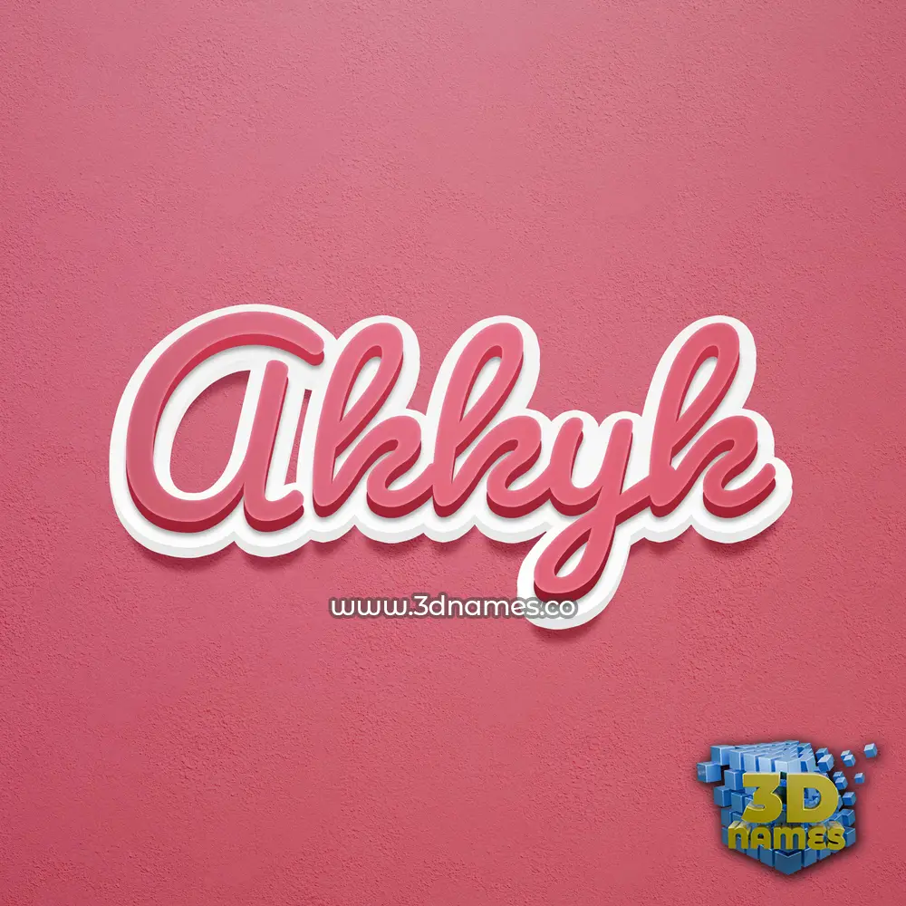akkyk in Red Scribble style - 3D name wallpaper