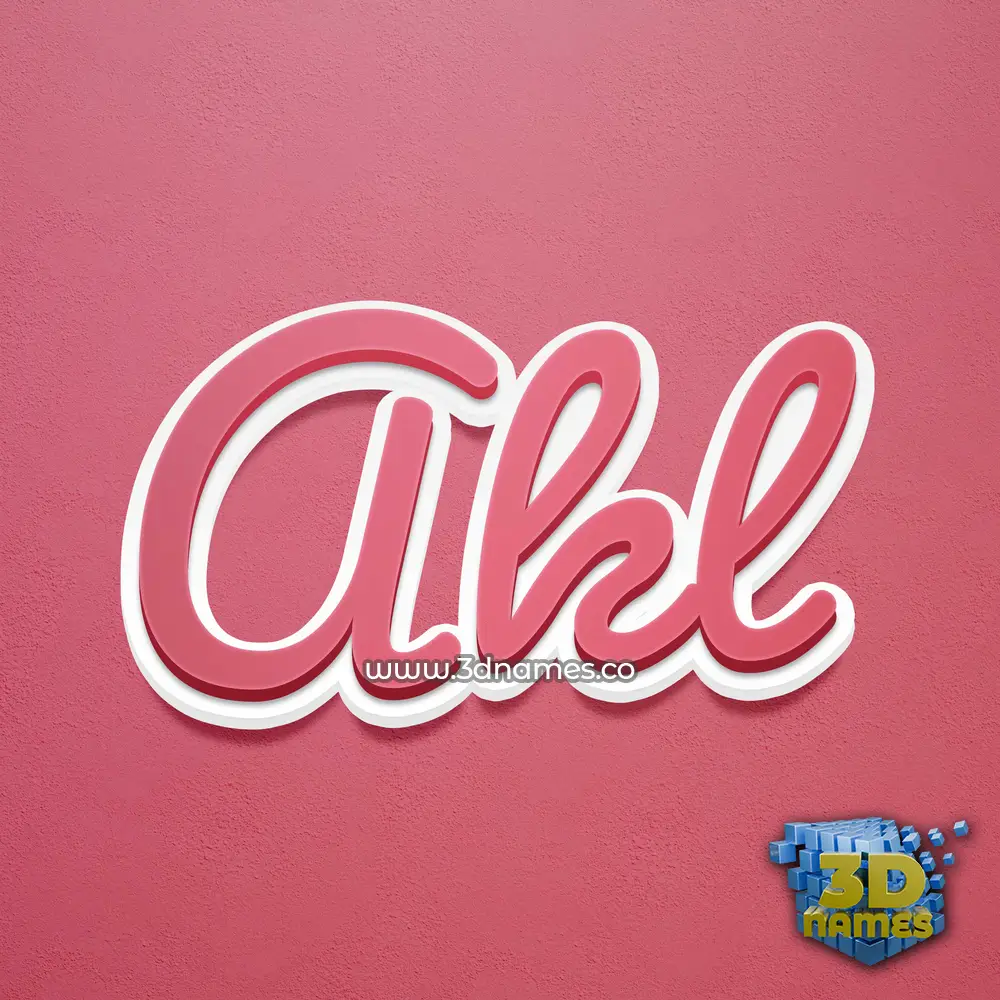 akl in Red Scribble style - 3D name wallpaper