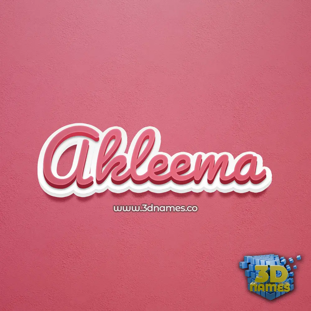 akleema in Red Scribble style - 3D name wallpaper