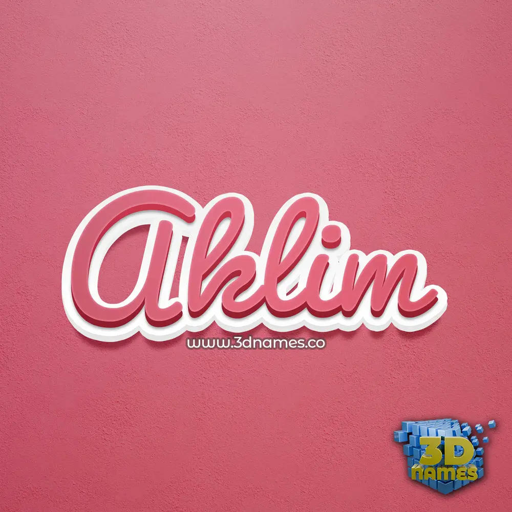 aklim in Red Scribble style - 3D name wallpaper