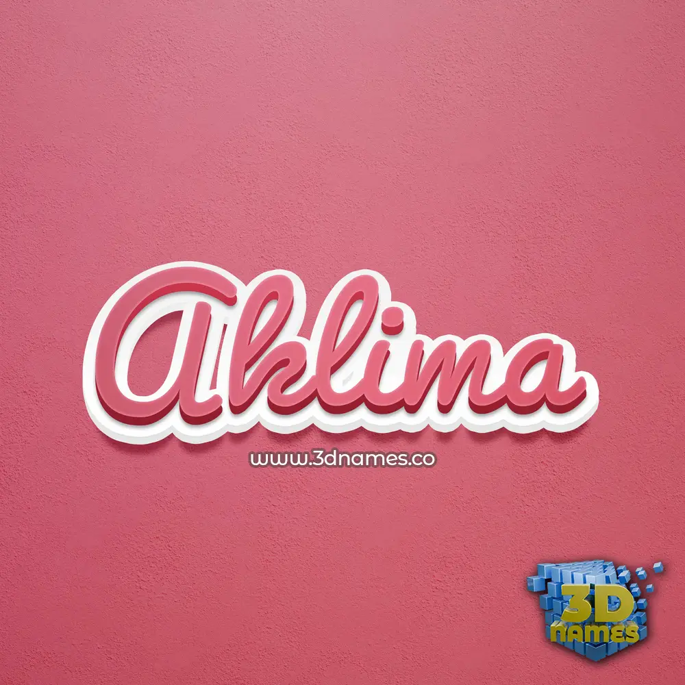 aklima in Red Scribble style - 3D name wallpaper