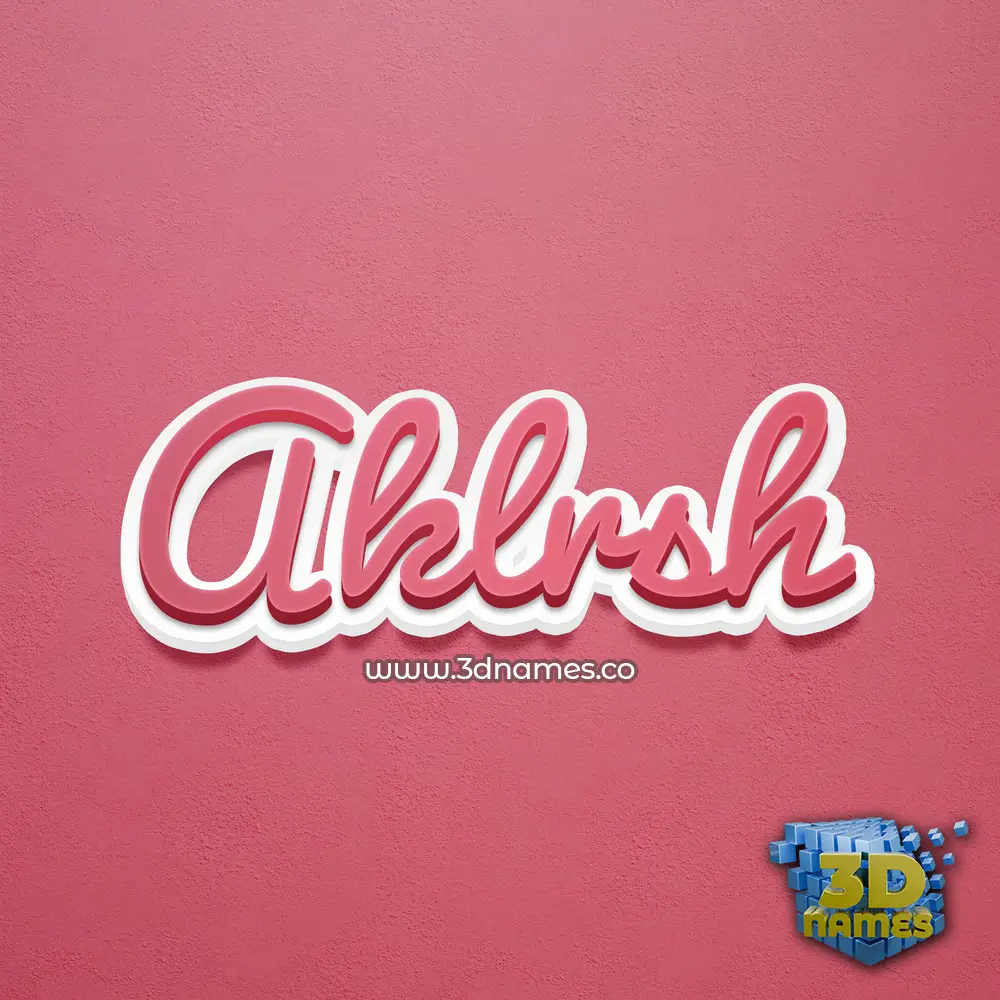 aklrsh in Red Scribble style - 3D name wallpaper