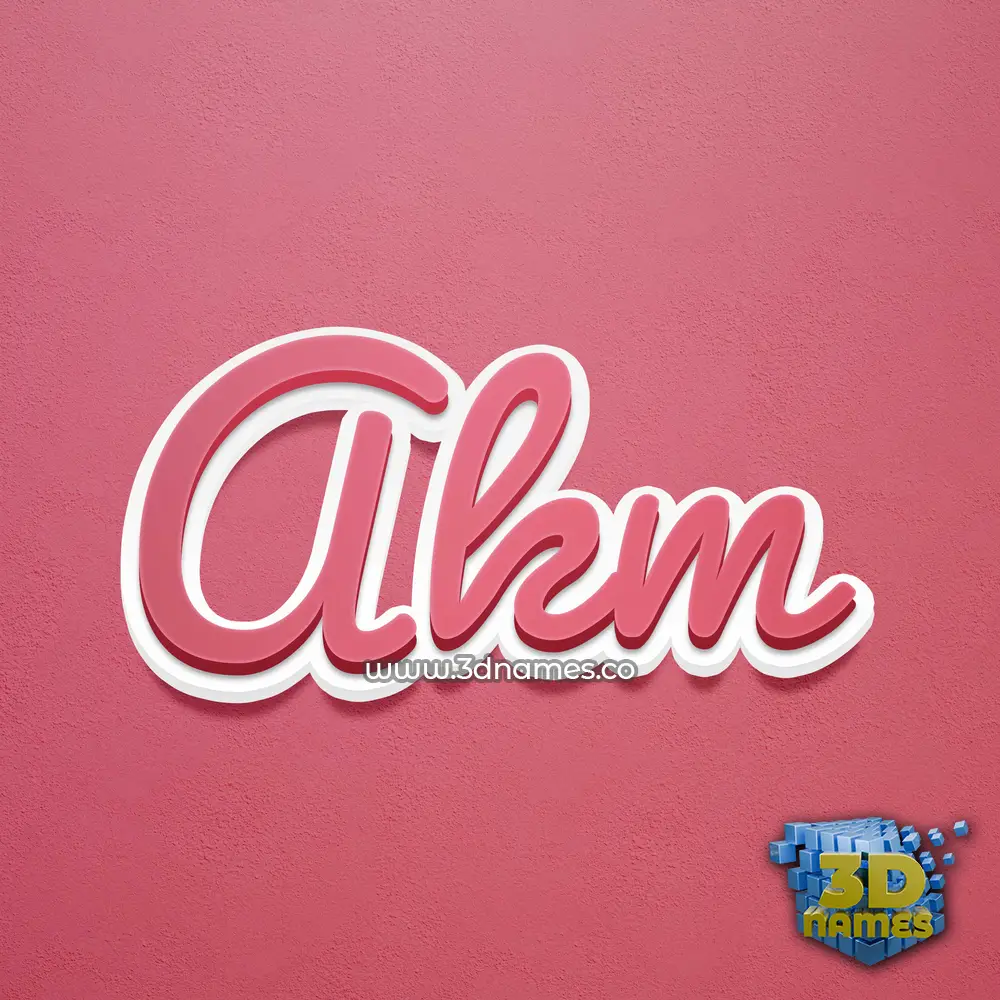 akm in Red Scribble style - 3D name wallpaper