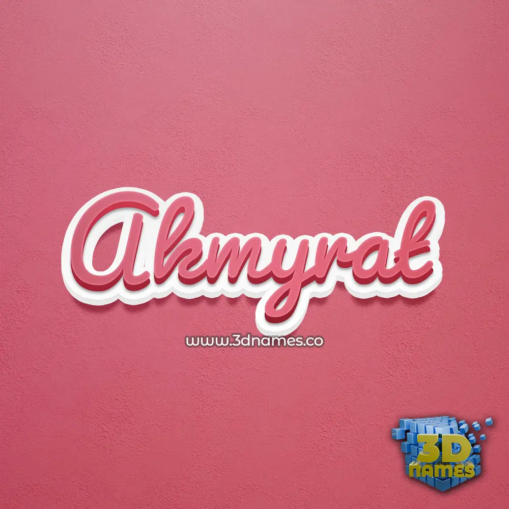 akmyrat in Red Scribble style - 3D name wallpaper
