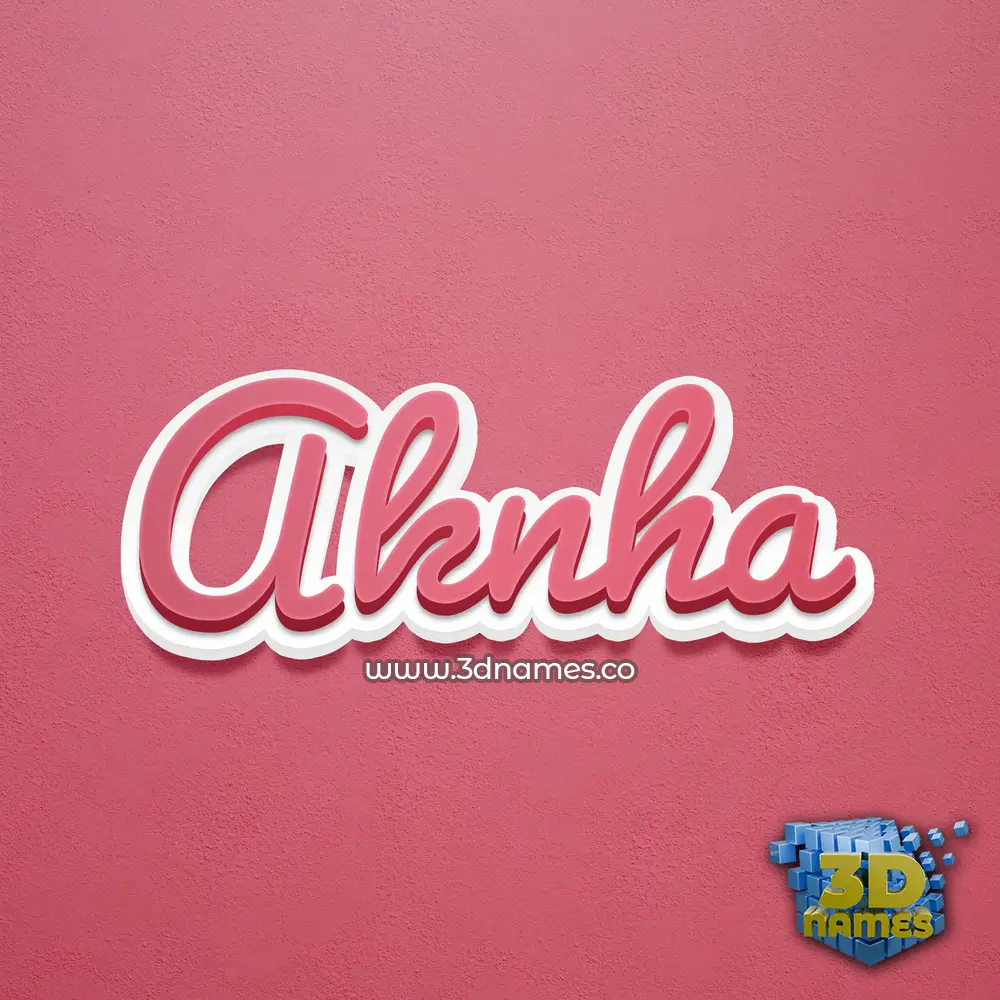 aknha in Red Scribble style - 3D name wallpaper
