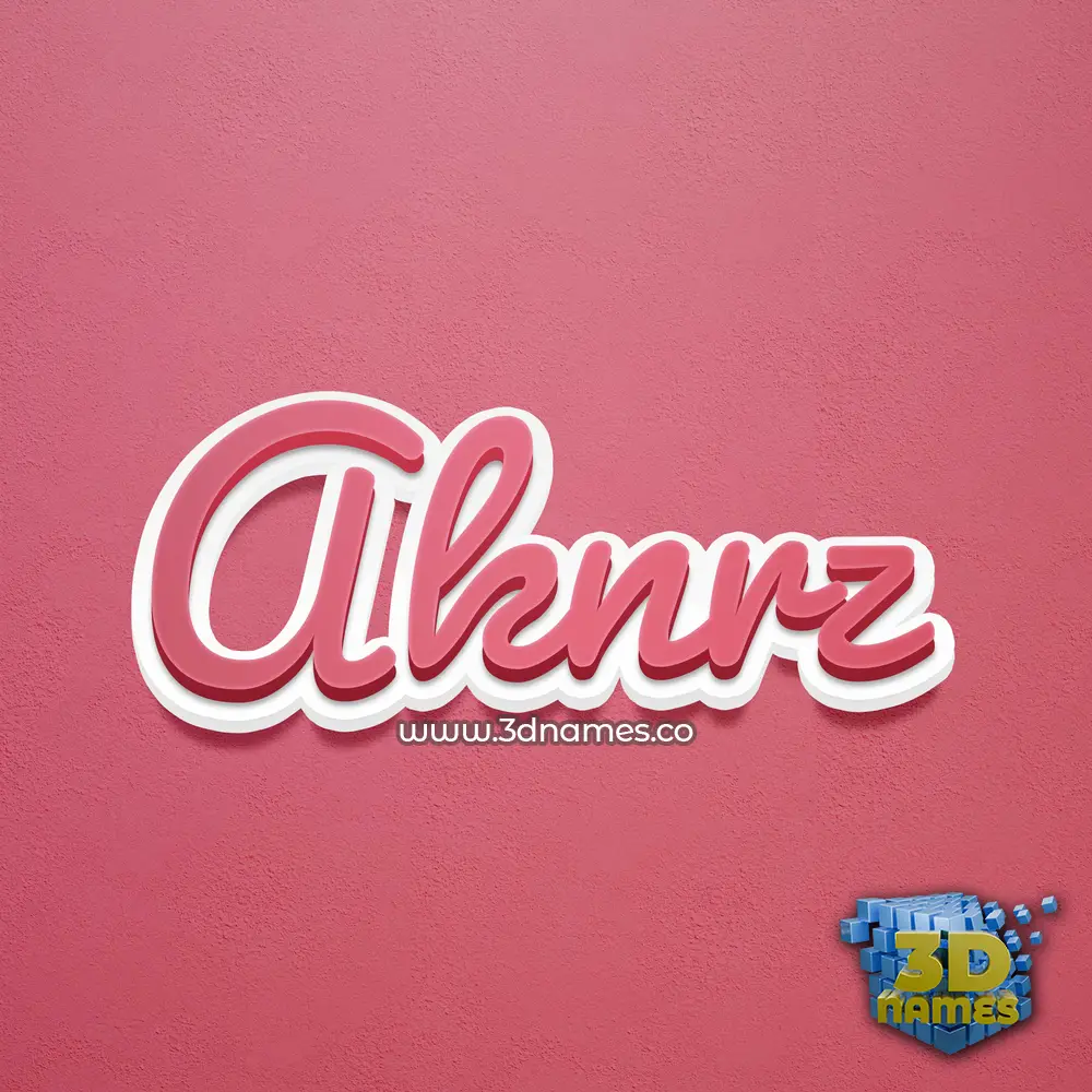 aknrz in Red Scribble style - 3D name wallpaper
