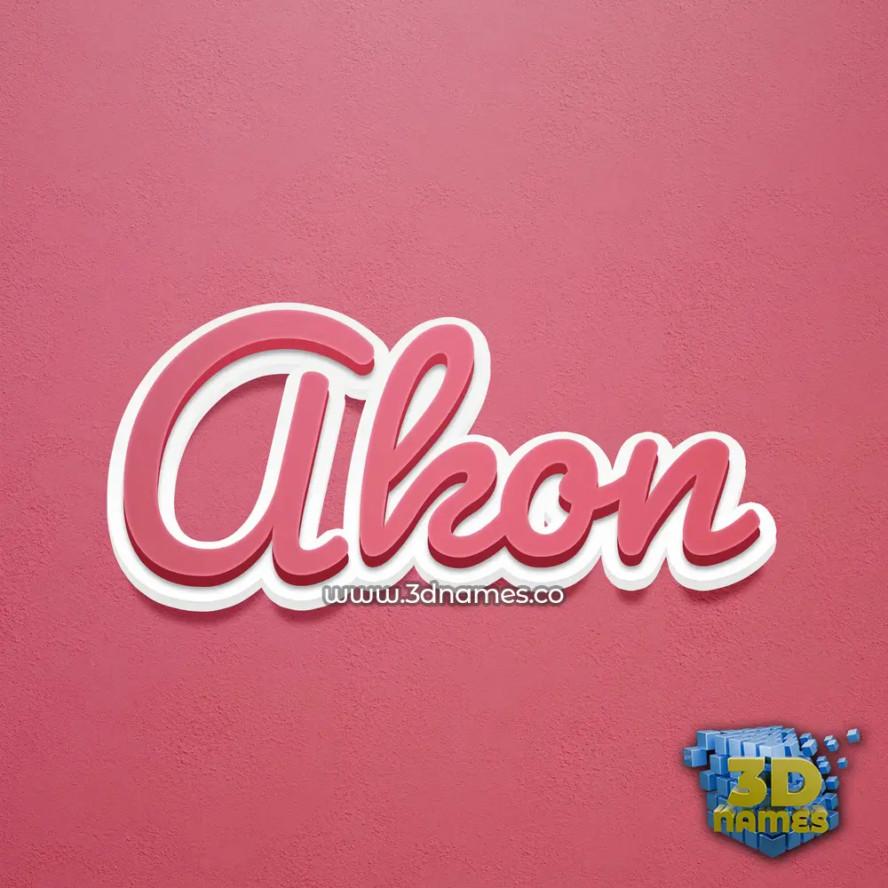 akon in Red Scribble style - 3D name wallpaper