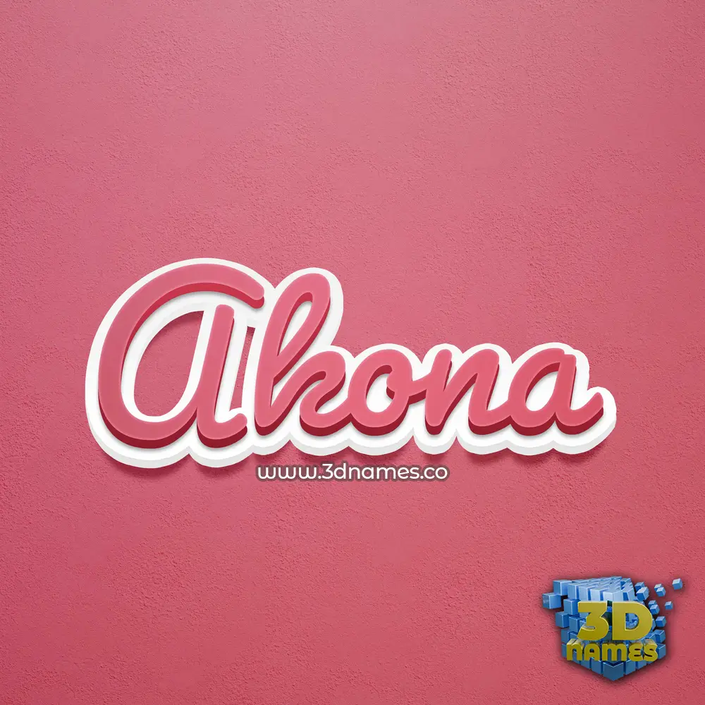 akona in Red Scribble style - 3D name wallpaper