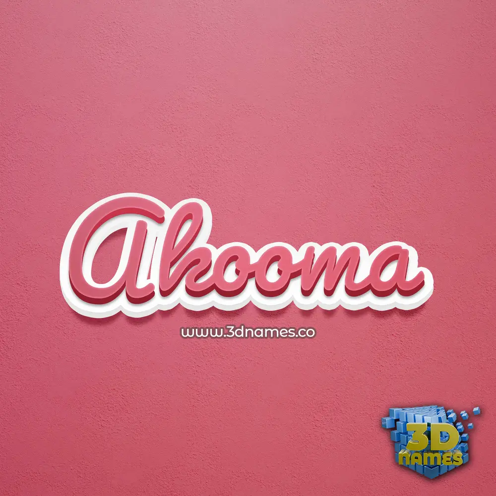 akooma in Red Scribble style - 3D name wallpaper