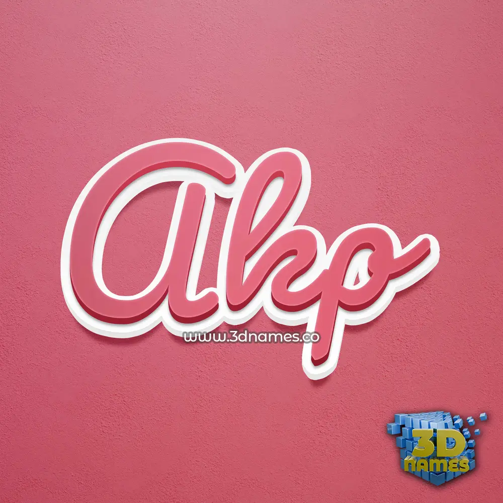 akp in Red Scribble style - 3D name wallpaper
