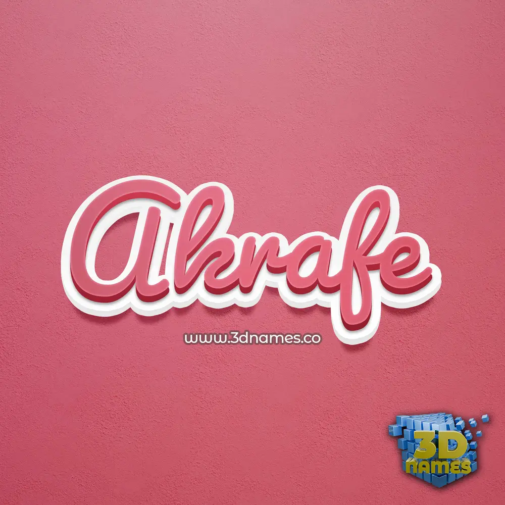 akrafe in Red Scribble style - 3D name wallpaper