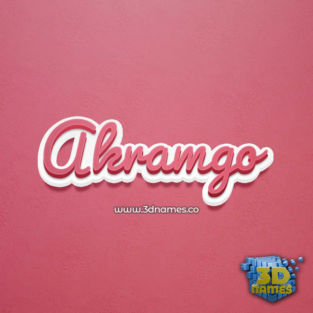 akramgo in Red Scribble style - 3D name wallpaper