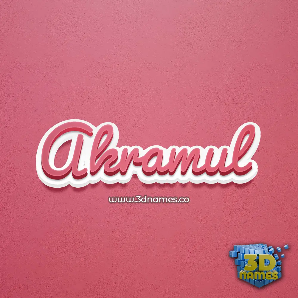 akramul in Red Scribble style - 3D name wallpaper