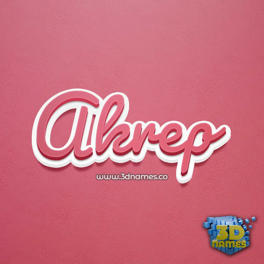 akrep in Red Scribble style - 3D name wallpaper