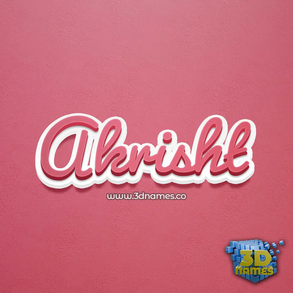 akrisht in Red Scribble style - 3D name wallpaper