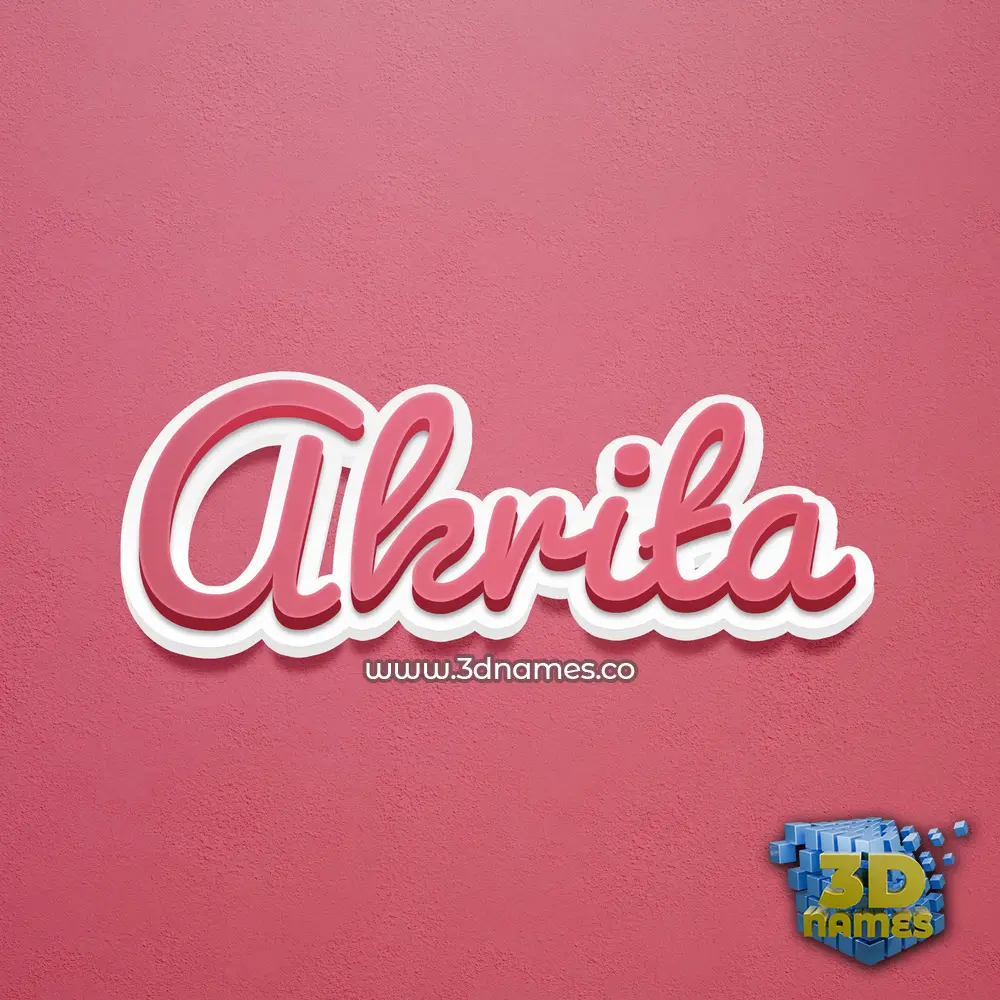 akrita in Red Scribble style - 3D name wallpaper