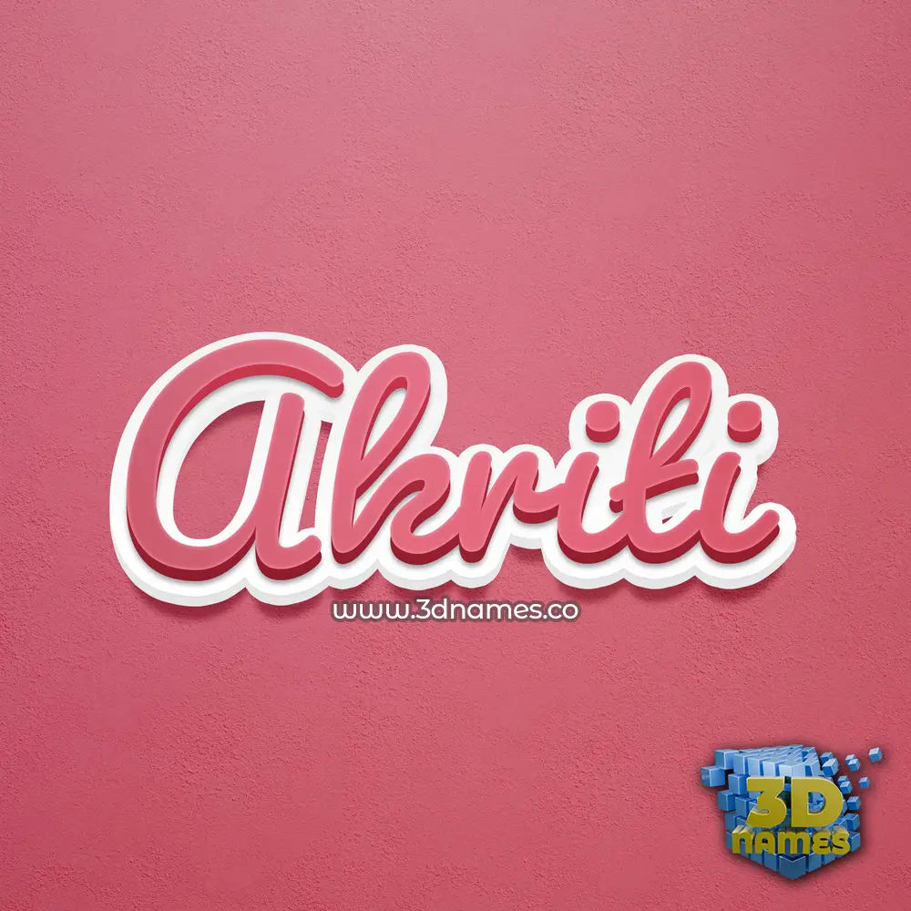 akriti in Red Scribble style - 3D name wallpaper