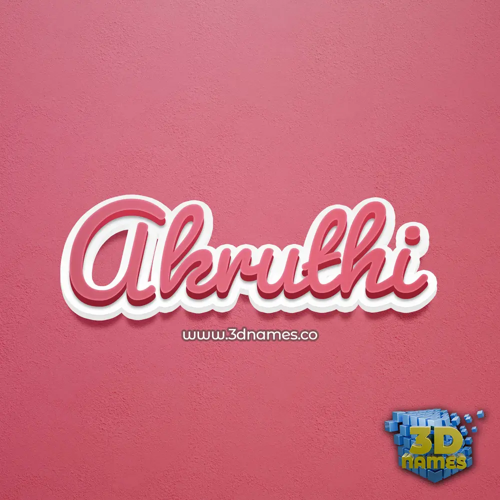 akruthi in Red Scribble style - 3D name wallpaper