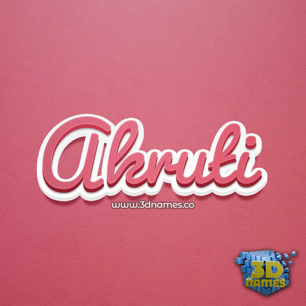 akruti in Red Scribble style - 3D name wallpaper