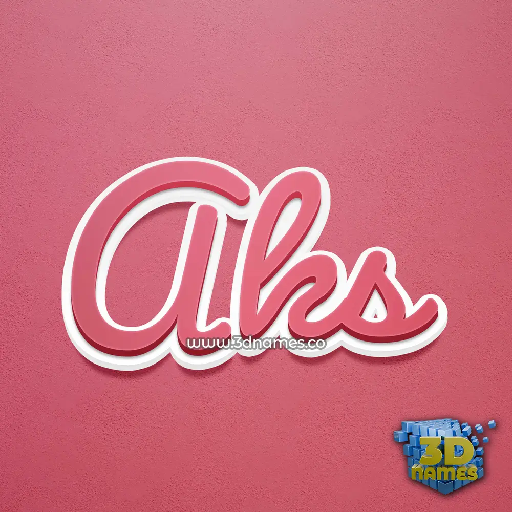 aks in Red Scribble style - 3D name wallpaper