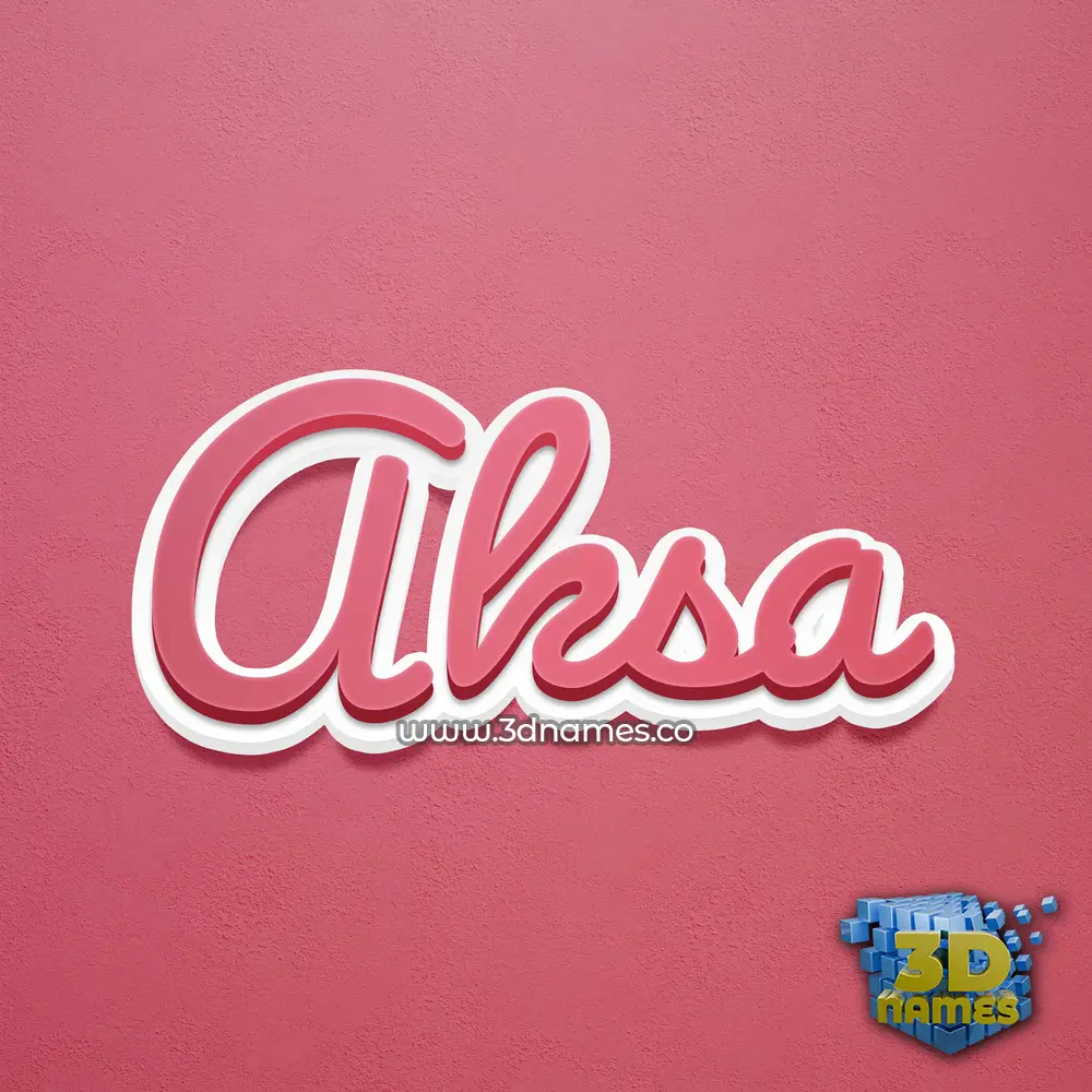 aksa in Red Scribble style - 3D name wallpaper