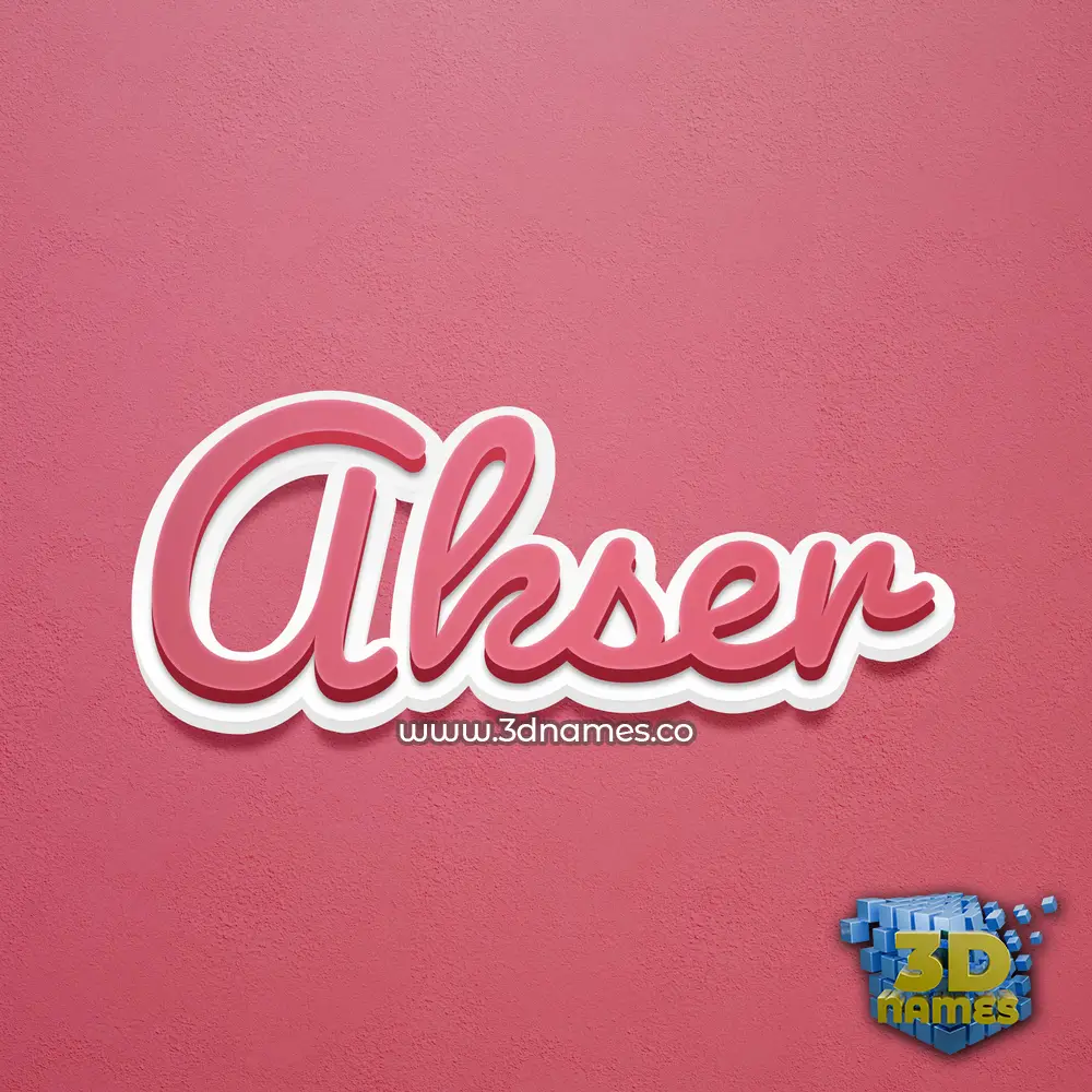 akser in Red Scribble style - 3D name wallpaper