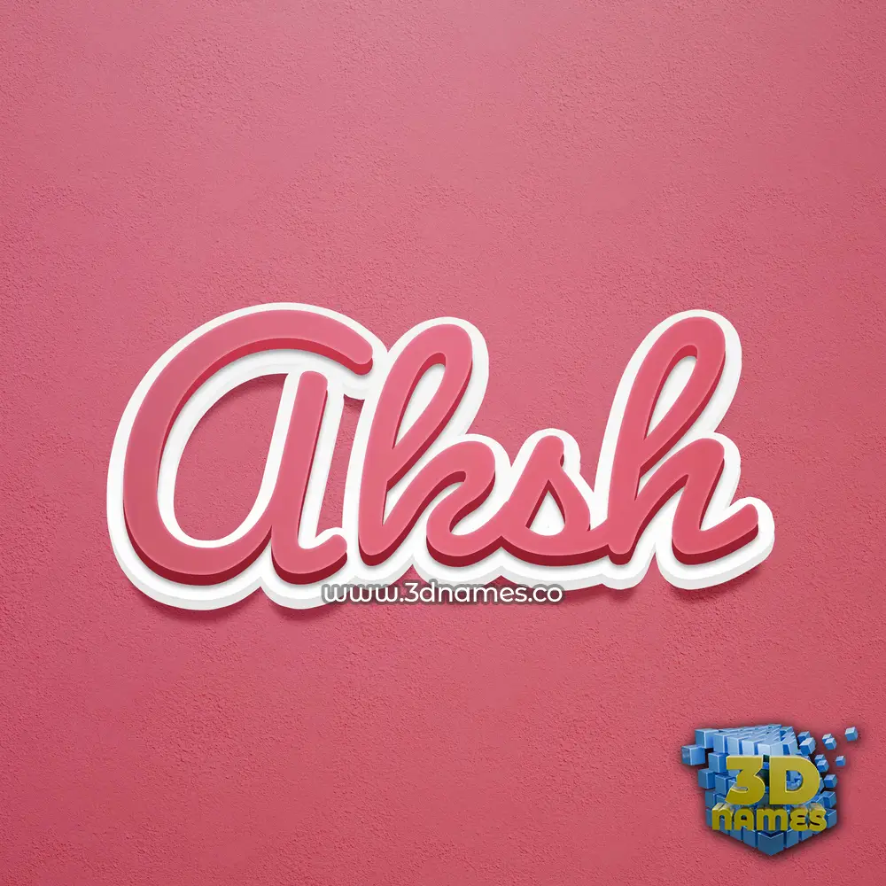 aksh in Red Scribble style - 3D name wallpaper